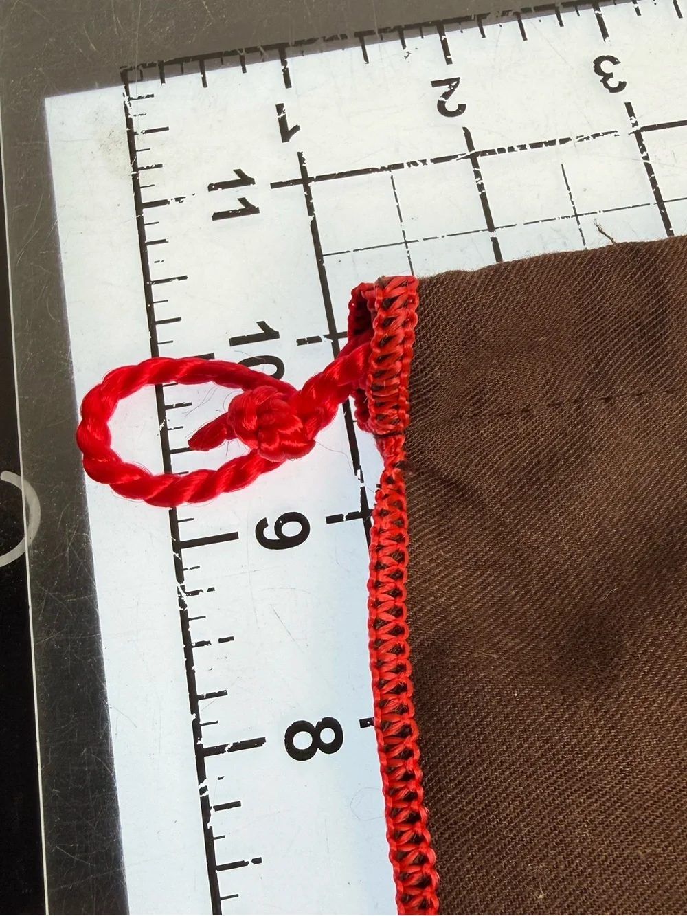 Coach Brown and red Drawstring Dust Bag.  18 wide by 15 inches.